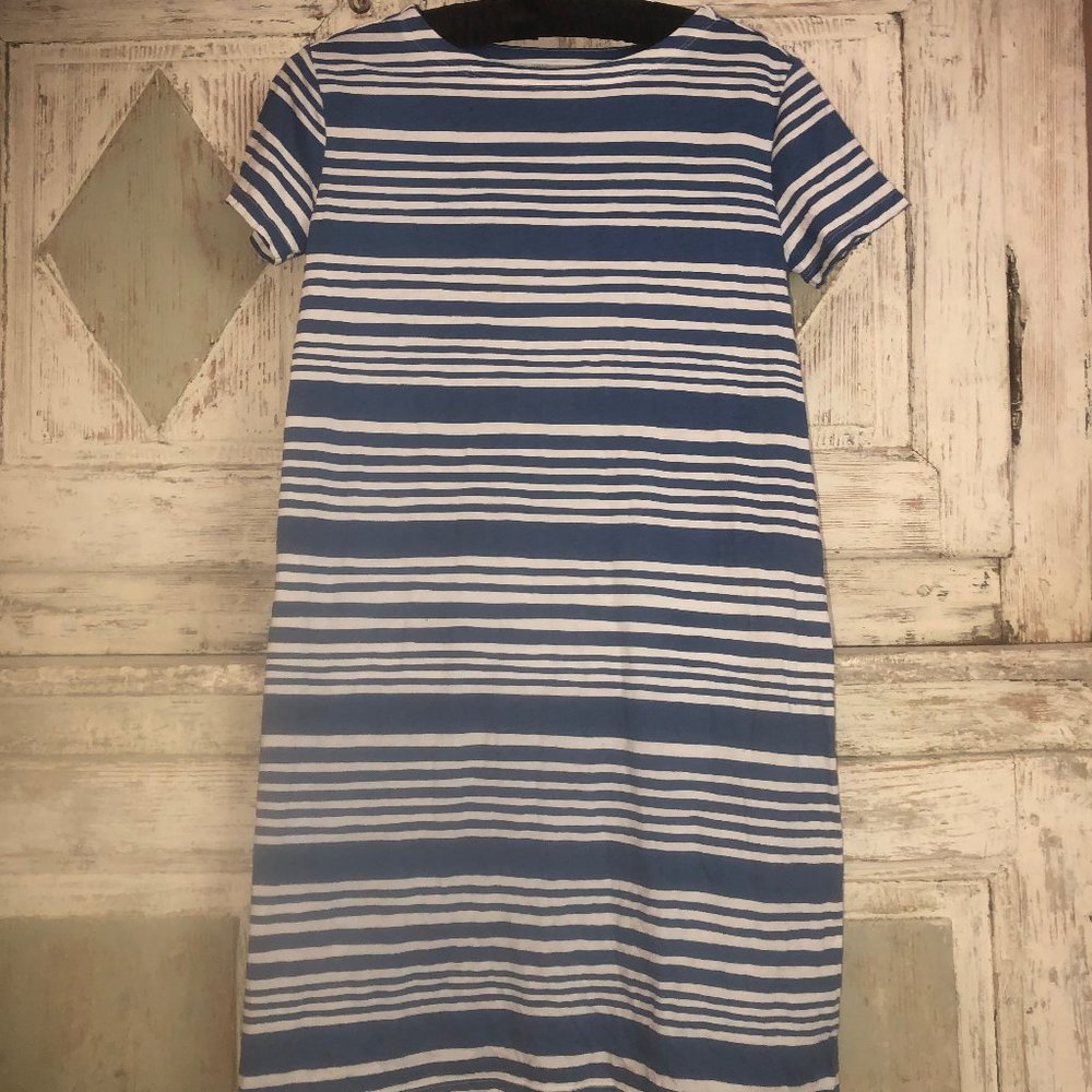 Striped blue t-shirt midi day dress Size S